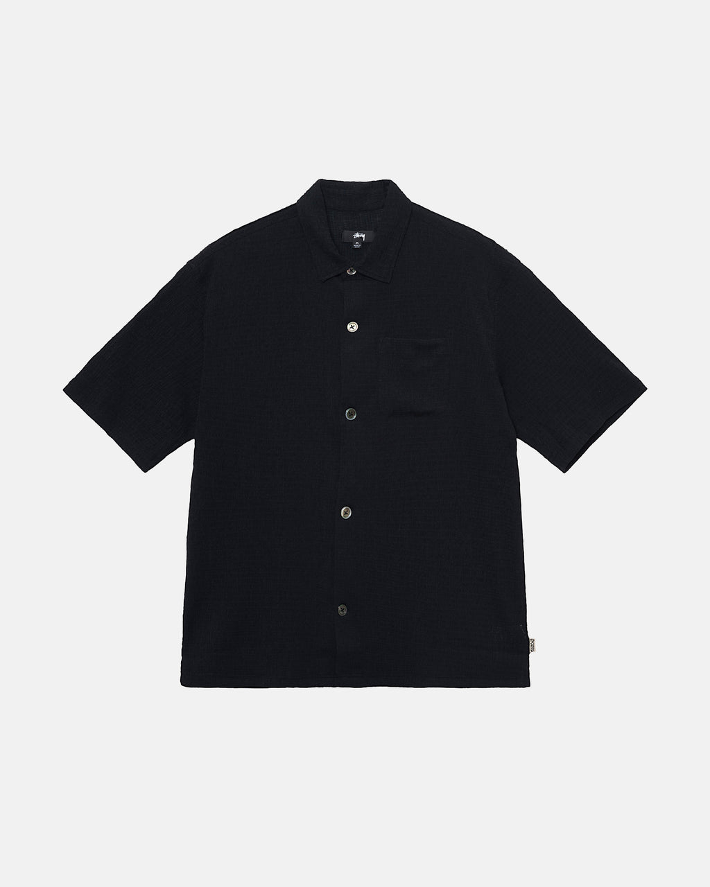 Stussy Tops & Shirts Wholesale - Black Wrinkly Gingham Ss Shirt