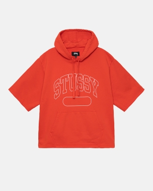 Stussy Sweats On Sale UAE - Deep Orange Ss Boxy Cropped Hoodie